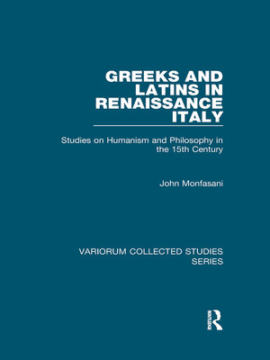 cover image of Greeks and Latins in Renaissance Italy
